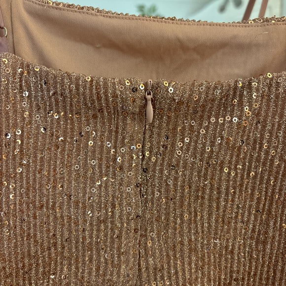 Lulu's Rose Gold Sequin Spaghetti Strap Dress - Picture 4 of 6